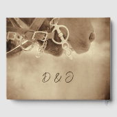 Livre D'or Rustique Western Brown Horse Mariage (Verso)