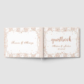 Livre D'or Sable Stripes & Rose Gold Confetti Mariage Monogra (Complet)