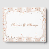 Livre D'or Sable Stripes & Rose Gold Confetti Mariage Monogra (Verso)