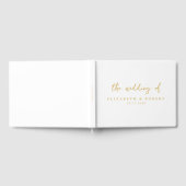 Livre D'or Sage de script simple et élégant Mariage d'or blan (Complet)