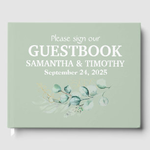 Livre D'or Sage Green Eucalyptus Rustique Mariage de verdure