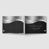 Livre D'or Satin Argent Et Damas Noir (Complet)