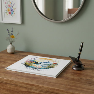 Livre D'or Scène de montagne à l'aquarelle personnalisée