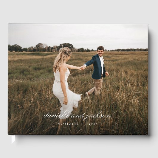 Livre D'or Script classique simple et moderne Mariage photo c (Recto)