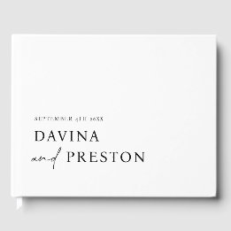 Livre D'or Script contemporain minimaliste moderne BLANC NOIR