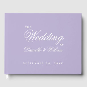 Livre D'or Script de calligraphie simple mariage Lavender Pur