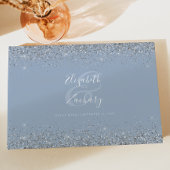 Livre D'or Script de Parties scintillant en argent bleu foncé