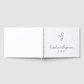 Livre D'or Script floral simple Mariage Boho blanc personnali (Complet)