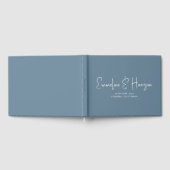 Livre D'or Script manuscrit Mariage moderne Dusty Blue (Complet)