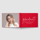 Livre D'or Script manuscrit moderne Red Photo Graduation (Complet)