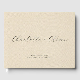 Livre D'or Script minimaliste Mariage de crème personnalisée