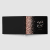 Livre D'or Script Pailleté Or Rose Noir Moderne (Complet)