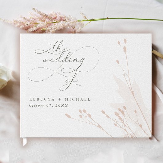 Livre D'or Script romantique Aquarelle Blush Floral Mariage