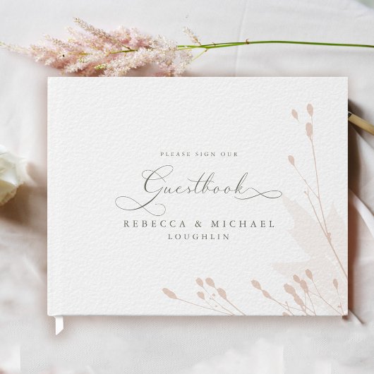 Livre D'or Script romantique Photo Blush Watercolor Mariage