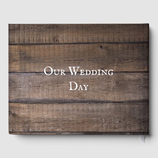 Livre D'or Script simple en bois rustique Monogramme initial (Verso)