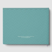 Livre D'or Sea shells art turquoise chevron guest book (Verso)