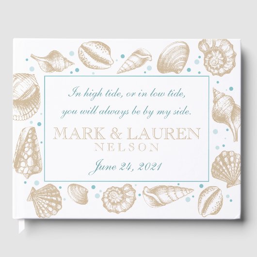 Livre D'or Seashells Nautical Beach Wedding Photo (Recto)