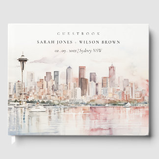 Livre D'or Seattle, Washington Watercolor Landscape Wedding