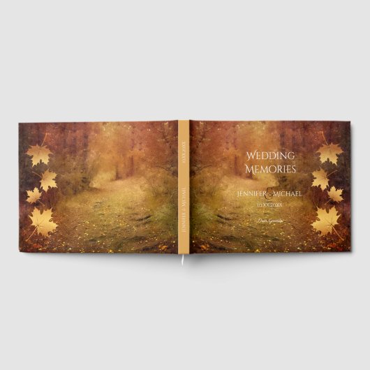 Livre D'or sentier d'automne érable feuille souvenirs mariage (Complet)