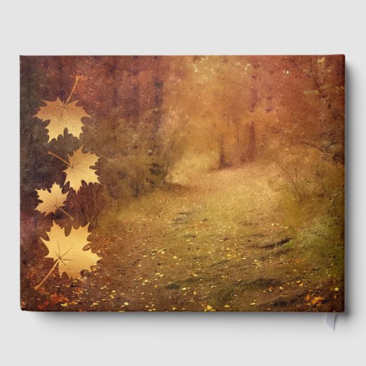 Livre D'or sentier d'automne érable feuille souvenirs mariage (Verso)