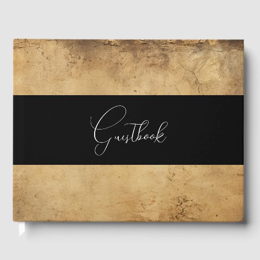 Livre D'or Sepia Vintage Antique Style Mariage (Recto)