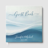 Livre D'or Serene Blue Beach Abstract Wedding (Recto)