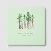 Livre D'or Serene Mint Watercolor Pine Trees (Recto)