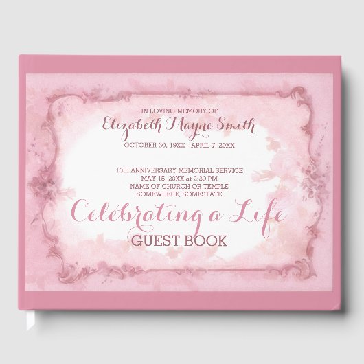 Livre D'or Service commémoratif célébrant une rose vif (Recto)