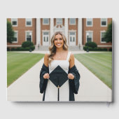 Livre D'or She Did It Black Bow Personalized Graduation Party (Verso)