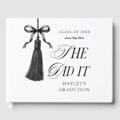 Livre D'or She Did It Black Bow Personalized Graduation Party (Recto)