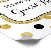 Livre d'or signe blanc noir confettis dorés (Coin)