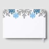Livre D'or Silver Blue Snowflakes Mariage d'hiver (Verso)