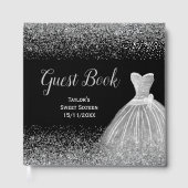 Livre D'or Silver Dress Faux Glitter Sweet 16  (Recto)
