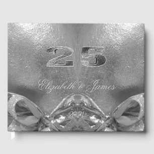 Livre D'or Silver Mariage 25e Anniversaire Chic Silver Grey