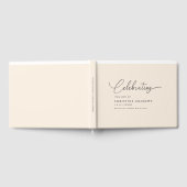 Livre D'or Simpel "Célébration de la vie" Police Script, Beig (Complet)