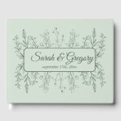 Livre D'or Simple Boho Floral Sage Mariage vert (Recto)