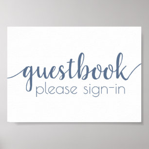 Livre d'or simple   Dusty Blue Any Event Sign