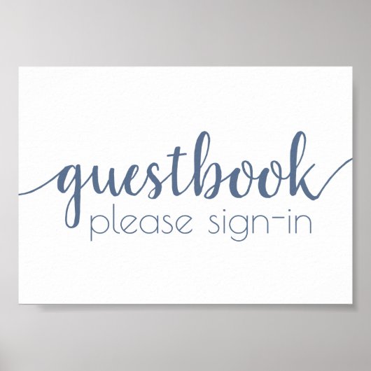 Livre d'or simple | Dusty Blue Any Event Sign (Devant)