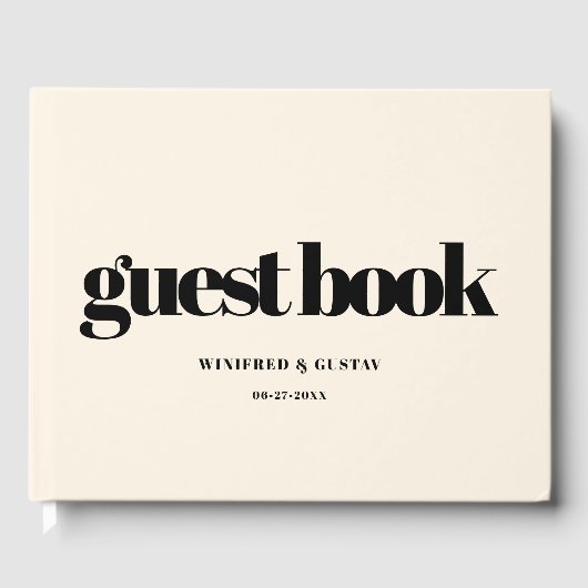Livre D'or Simple, élégant et chic mariage crème (Recto)