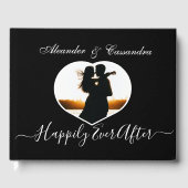 Livre D'or Simple Elegant moderne noir blanc mariage photo (Recto)