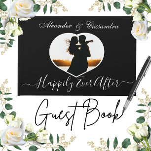 Livre D'or Simple Elegant moderne noir blanc mariage photo