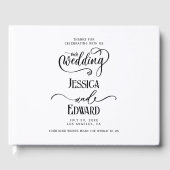 Livre D'or Simple élégant noir blanc moderne Script minimal (Recto)