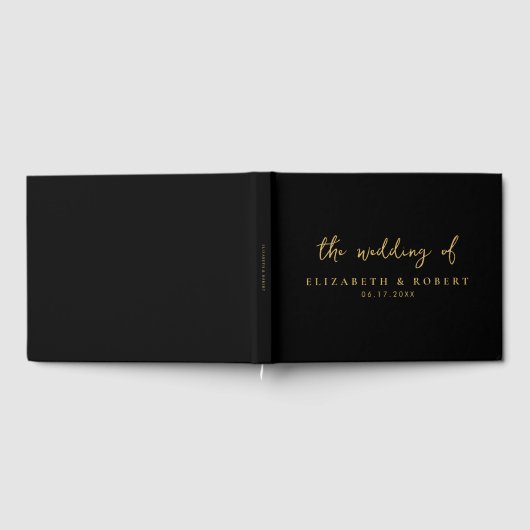 Livre D'or Simple élégant Script Black Gold Mariage (Complet)