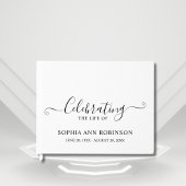 Livre D'or Simple Élégant Script Funeral Memorial Keepsaké