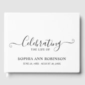 Livre D'or Simple Élégant Script Funeral Memorial Keepsaké (Recto)