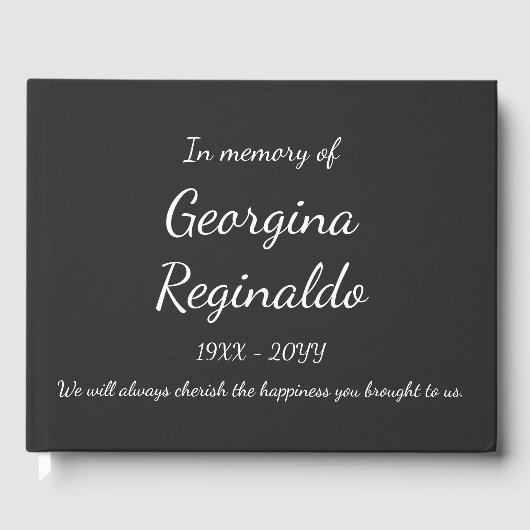 Livre D'or Simple et élégant Gris foncé + Texte de script bla (Recto)