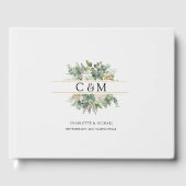 Livre D'or Simple et élégant Mariage à fleurs d'Eucalyptus (Recto)