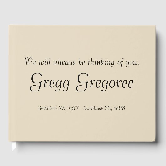 Livre d'or Simple et Respectable (Recto)