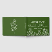 Livre d'or simple floral vert olive (Complet)