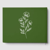Livre d'or simple floral vert olive (Verso)
